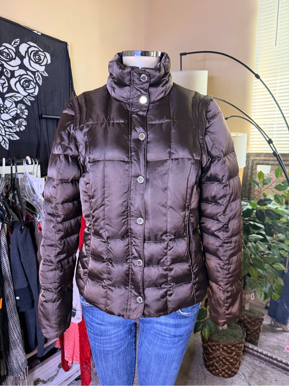 MARC NEW YORK Brown Puffer Jacket Coat Size S